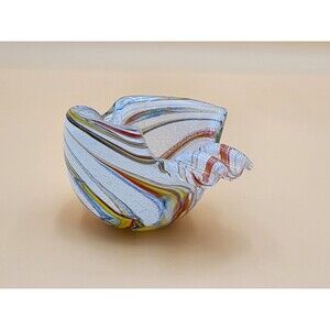 Lenwile Ardalt Japan Art Glass Swirl Color Paperweight or Ashtray